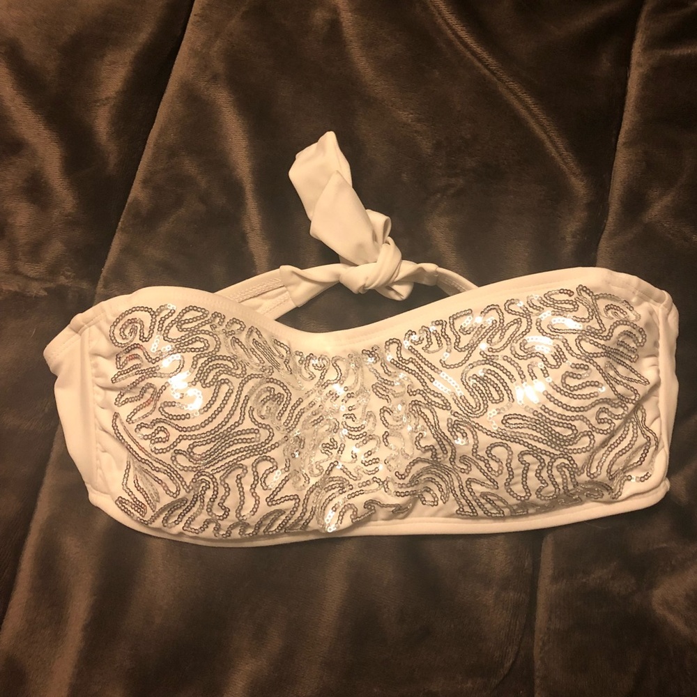 White blingy bandeau top!